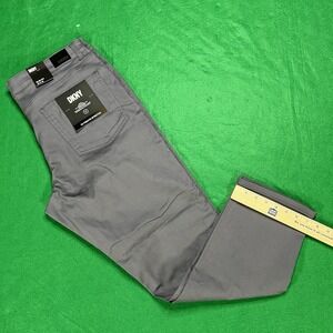 DKNY Ultimate Stretch Slim Fit Pants Stanton Mens Size 38 X 30 Charcoal Gray